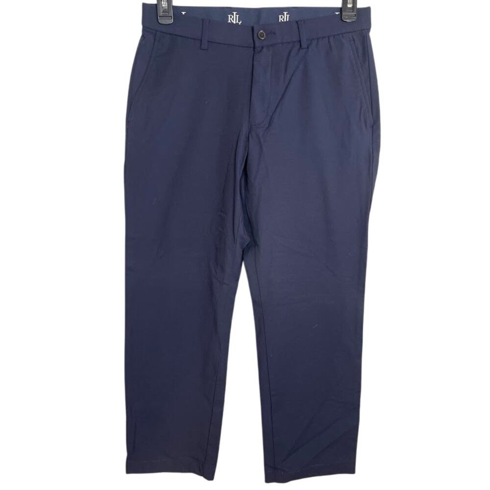 Ralph Lauren Black Label Mens Chino Pants 32x30 Navy Stretch Flat Front Slacks